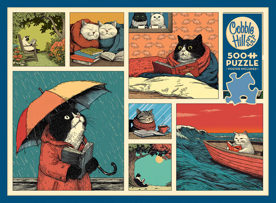 Cats Chillin with Books | 500 piece | AI Assisstance - Image 4